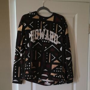 Howard University African Inspired Pattern Long Sleeve Sweatshirt